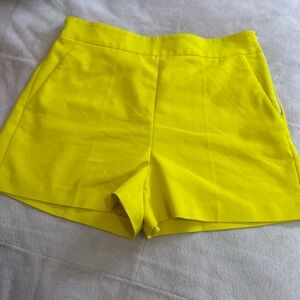 Zara Yellow Tailored Shorts